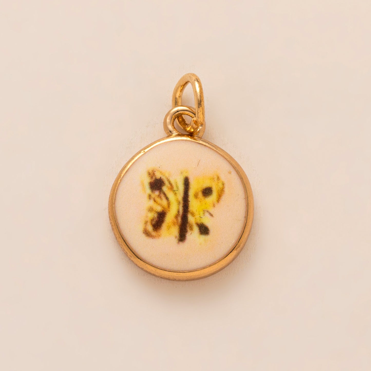 Vintage Gold Plated Brass Floral Heart Charm Bar for Unisex