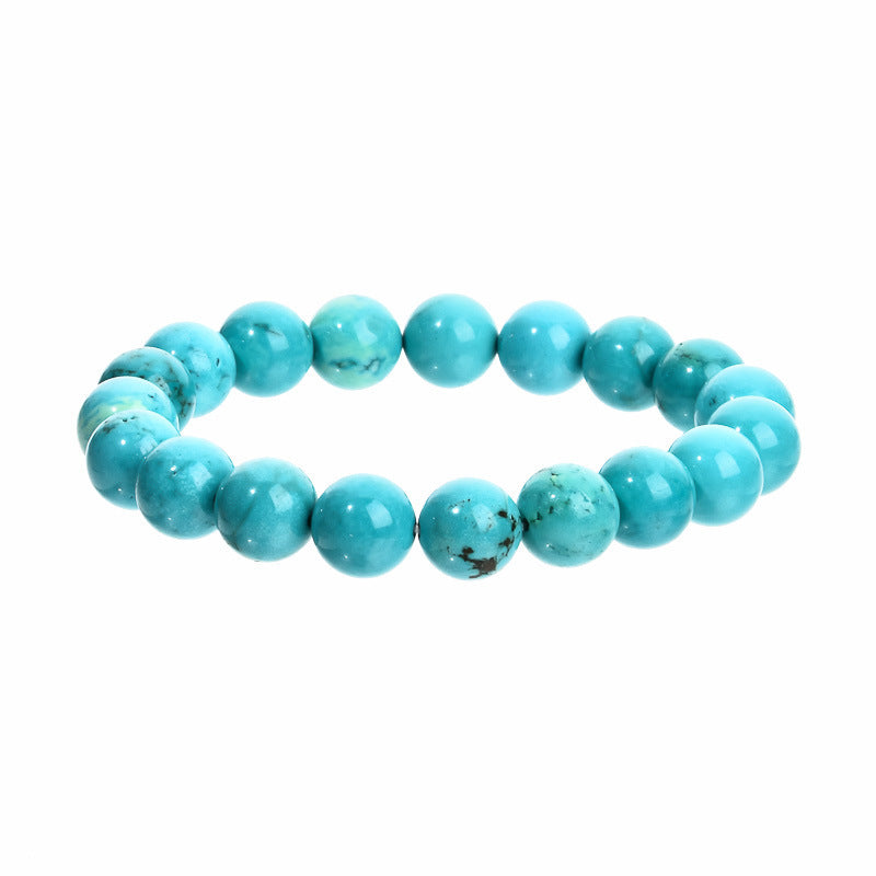 Elegant 10mm Round Agate Wood Crystal Beaded Bracelet Unisex Geometric Handmade Jewelry