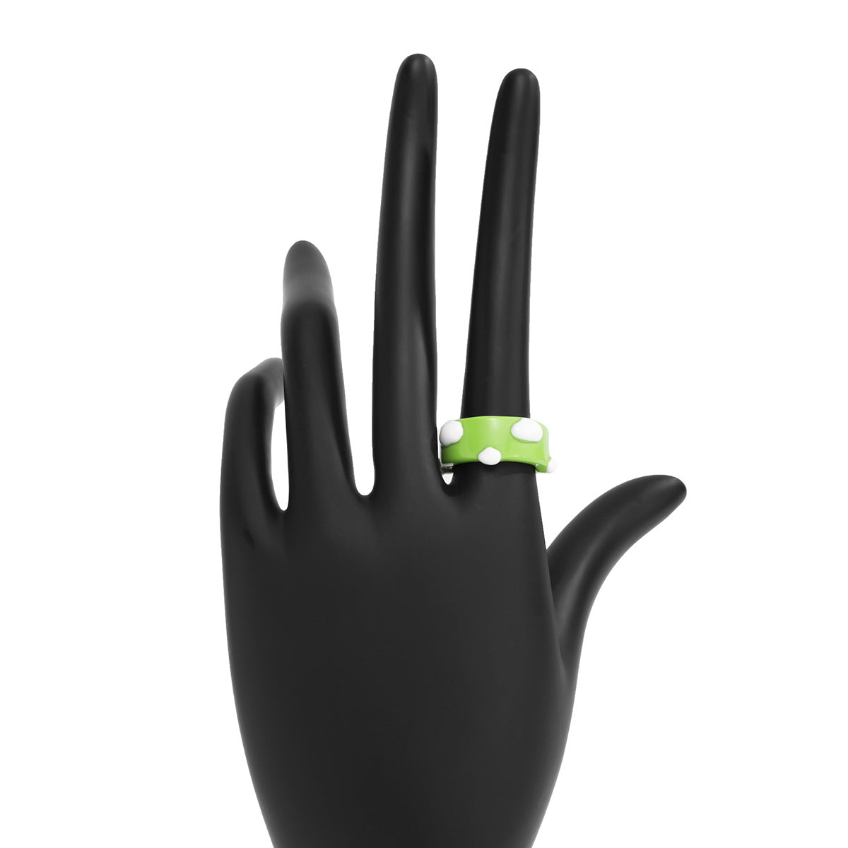 Minimalist Sweet Animal Frog Floral Resin Ring for Women