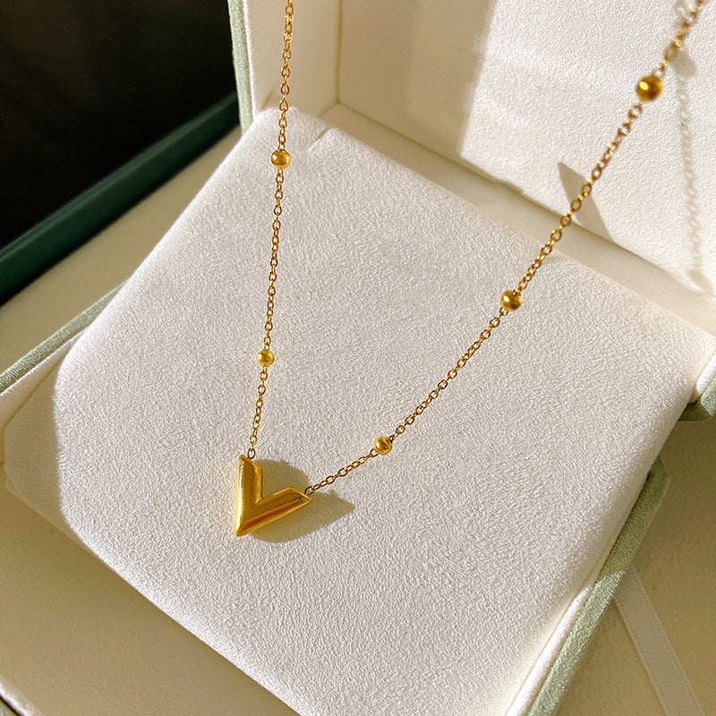Sweet Letter Titanium Steel Plated Necklace