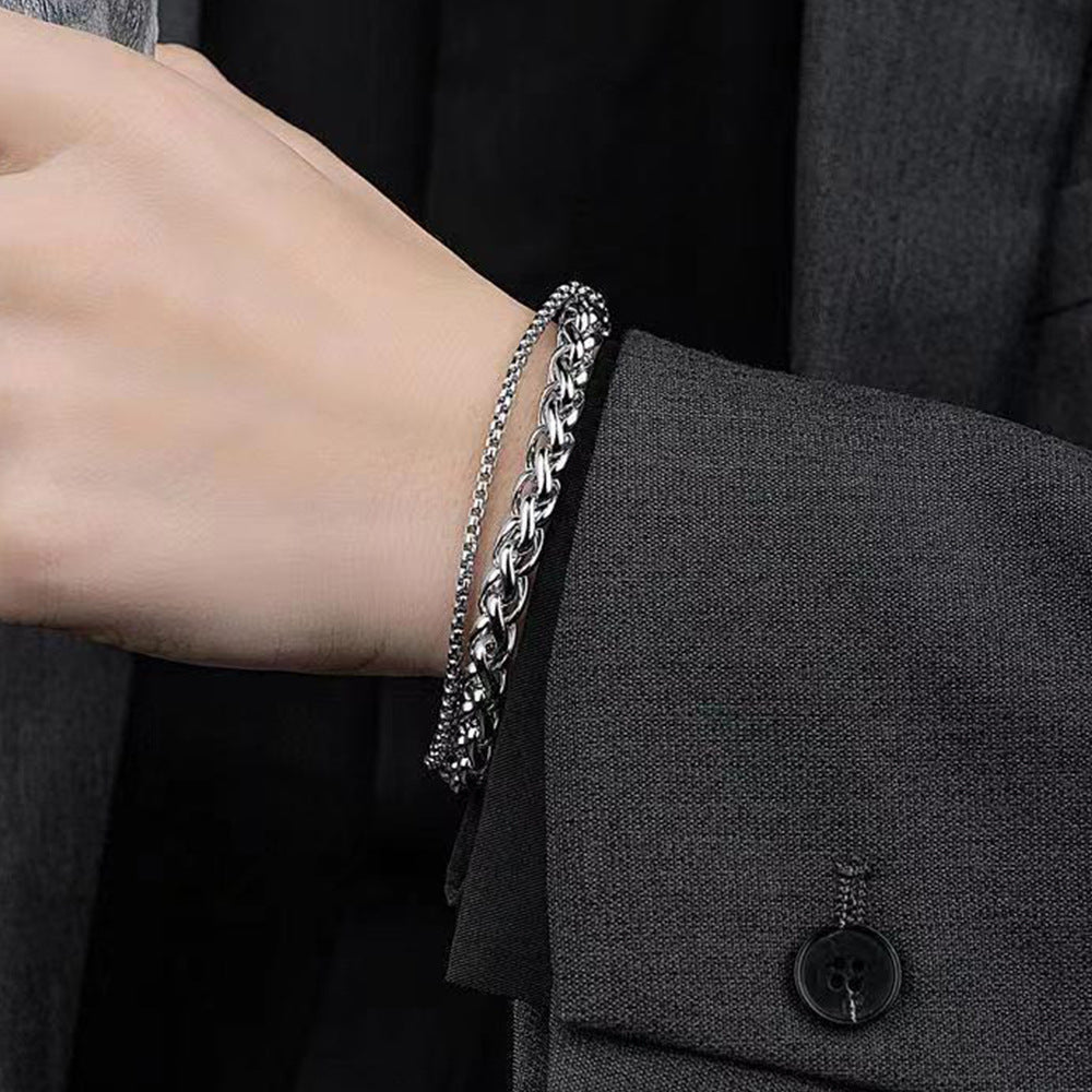 Minimalist Alloy Cuban Link Chain Bracelet Unisex