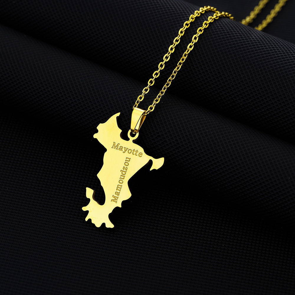 Collar Minimalista Geométrico para Mujer de Acero Inoxidable con Colgante de Acero Titanio y Acabado Galvanizado