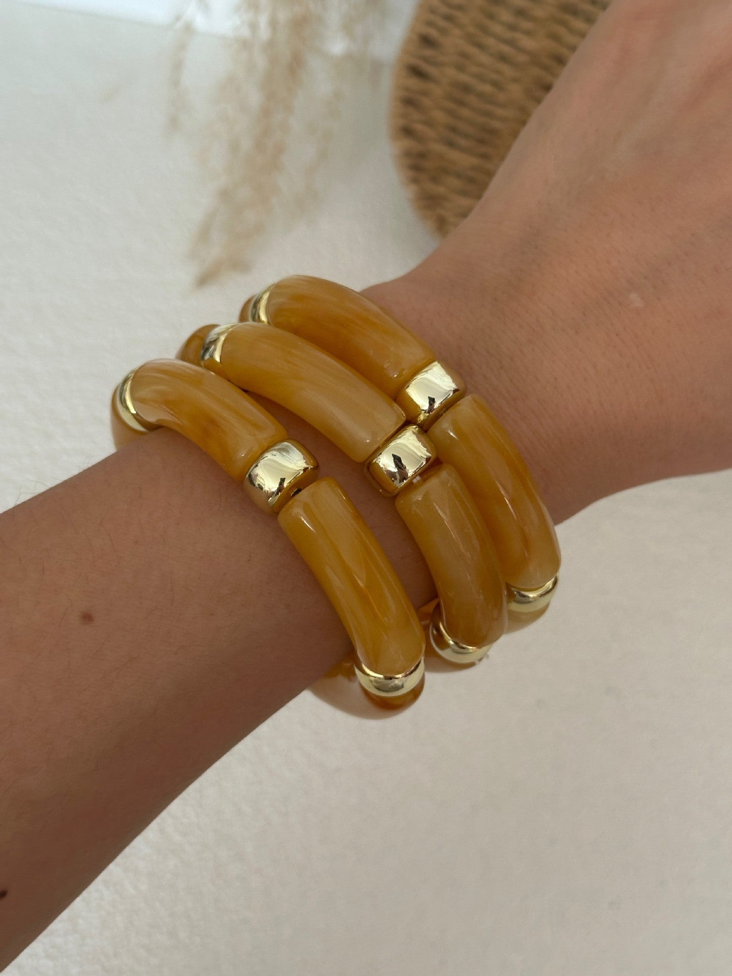 Vintage Geometric Gradient Acrylic Plated Bracelet for Women