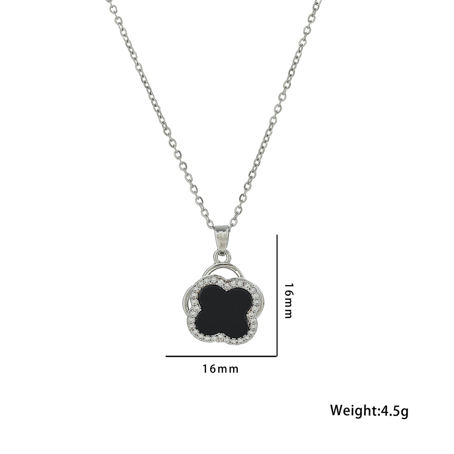Fashionable Rotating Double-Layer Clover Pendant Necklace in Titanium Steel with Electroplated Finish for Women