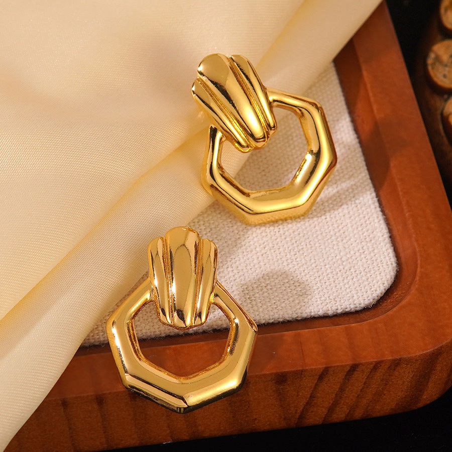 Conjunto de joyas de acero inoxidable con baño de oro minimalista con colgante de corazón floral y lazo en cadena para mujer