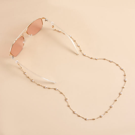 Luxury Minimalist Moon Alloy Chain with Imitation Pearl