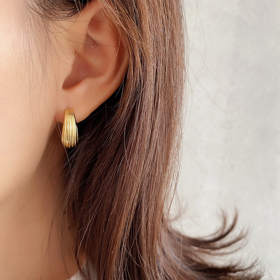 Minimalist 925 Sterling Silver Geometric Round Hoop Earrings