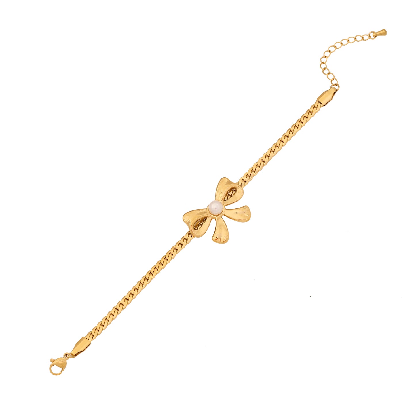 Collana da donna alla moda in acciaio inossidabile con fiocco, intarsio di strass, finitura lucida, catena a serpente piatta, gioielli con pendente geometrico