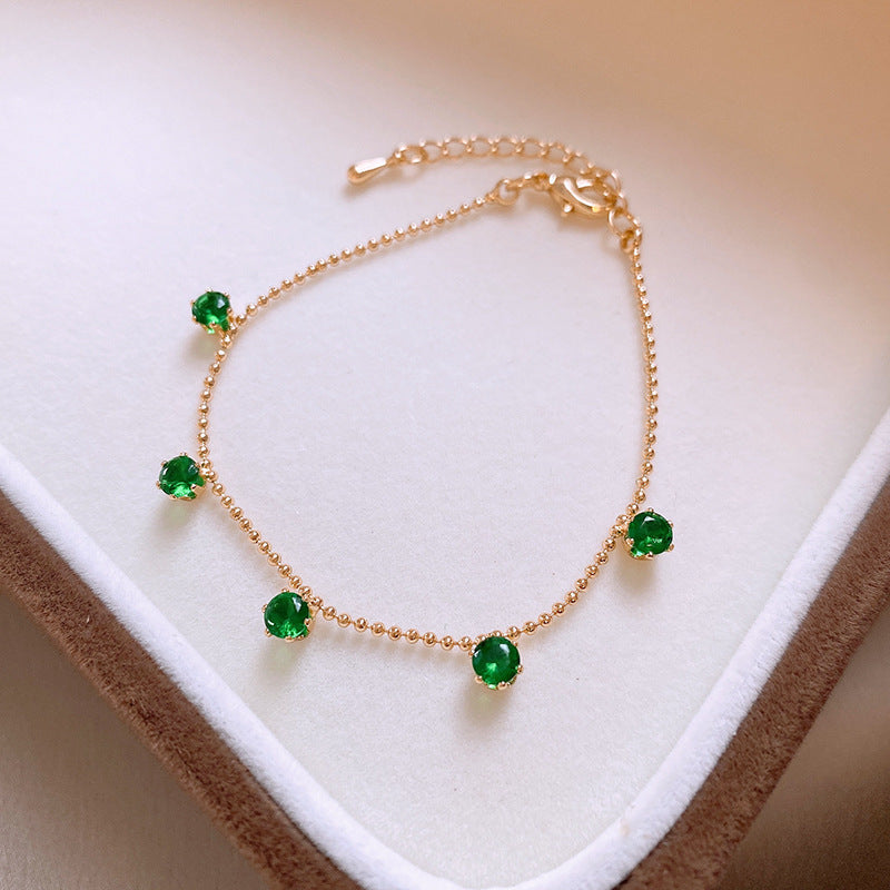 Luxury Elegant Geometric Alloy Plated Bracelet with Cubic Zirconia for Women