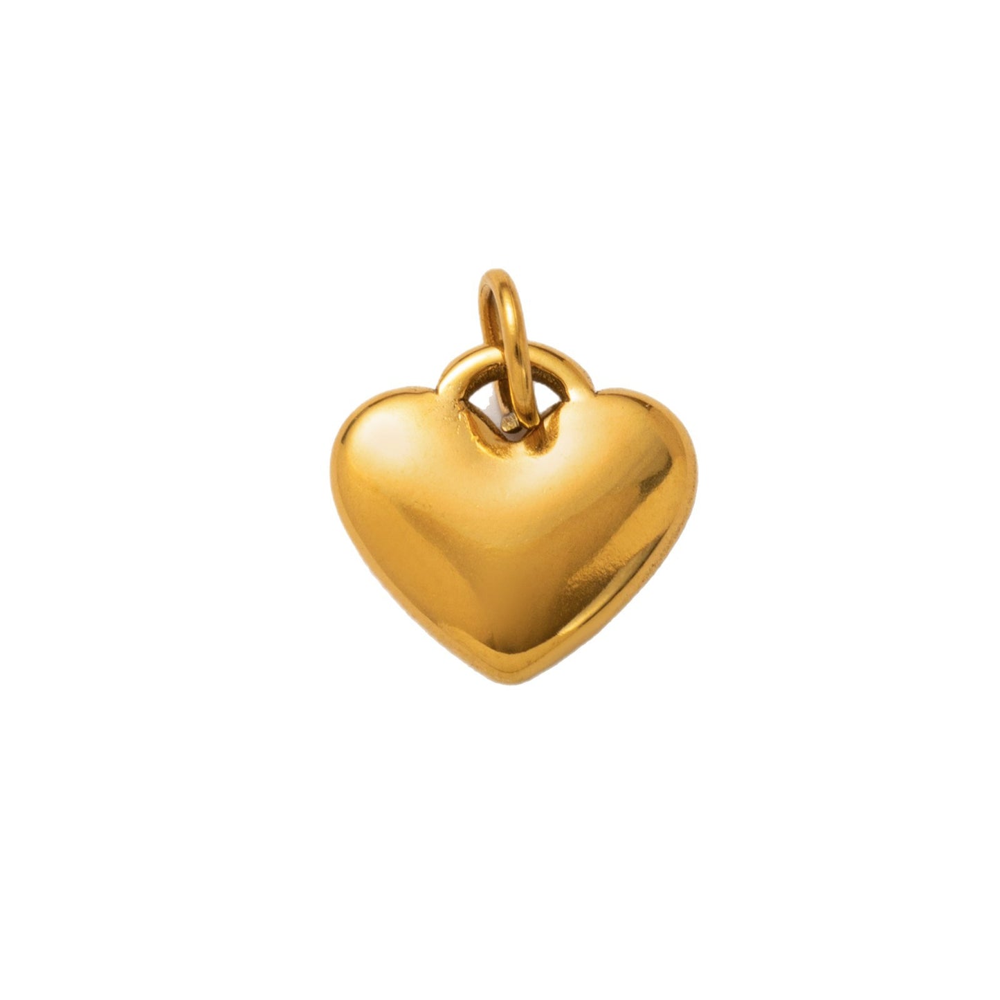 Vintage 18K Gold Plated Stainless Steel Heart Pendant DIY Charm Bar Necklace