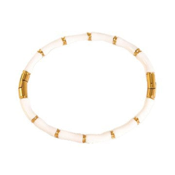 Bracciale minimalista colorato a goccia d'olio geometrico in acciaio inossidabile di bambù