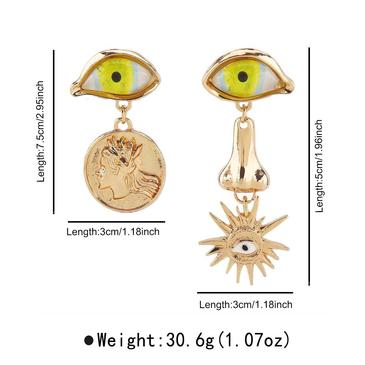 Pendientes asimétricos geométricos estilo vintage con pedrería y perlas de imitación, pendientes largos colgantes de aleación chapada para mujer