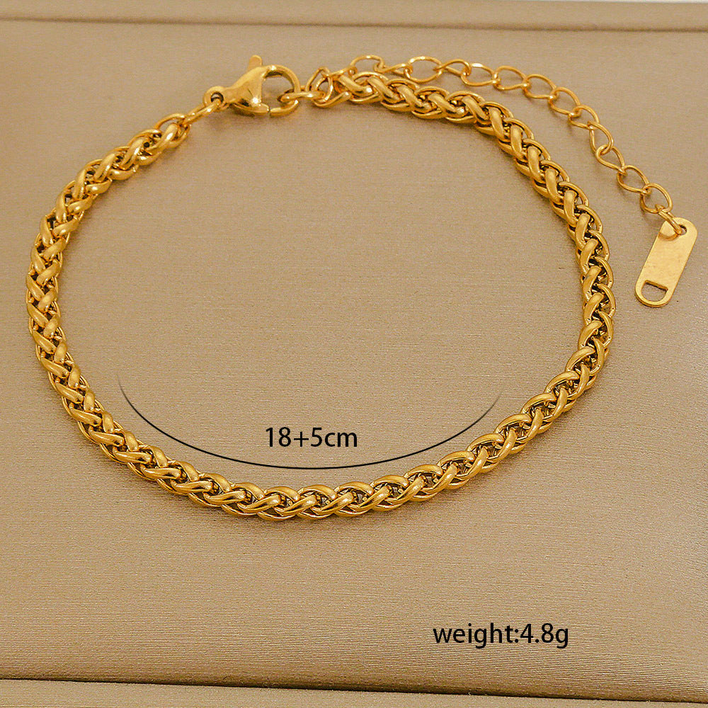 Set di bracciali multistrato minimalisti in acciaio inossidabile con placcatura sottovuoto, da indossare tutti i giorni