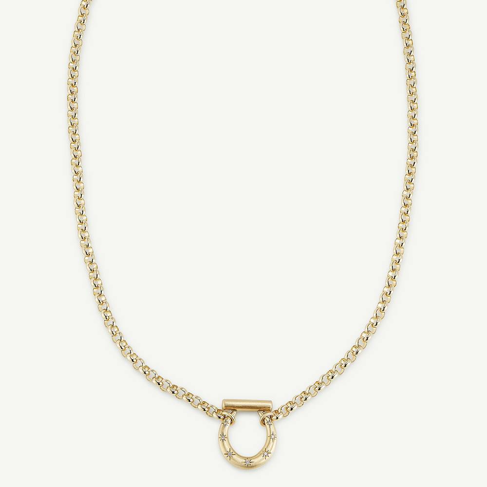 Elegant 18K Gold Plated Heart Stainless Steel Necklace with Cubic Zirconia Inlay PVD Finish Unisex