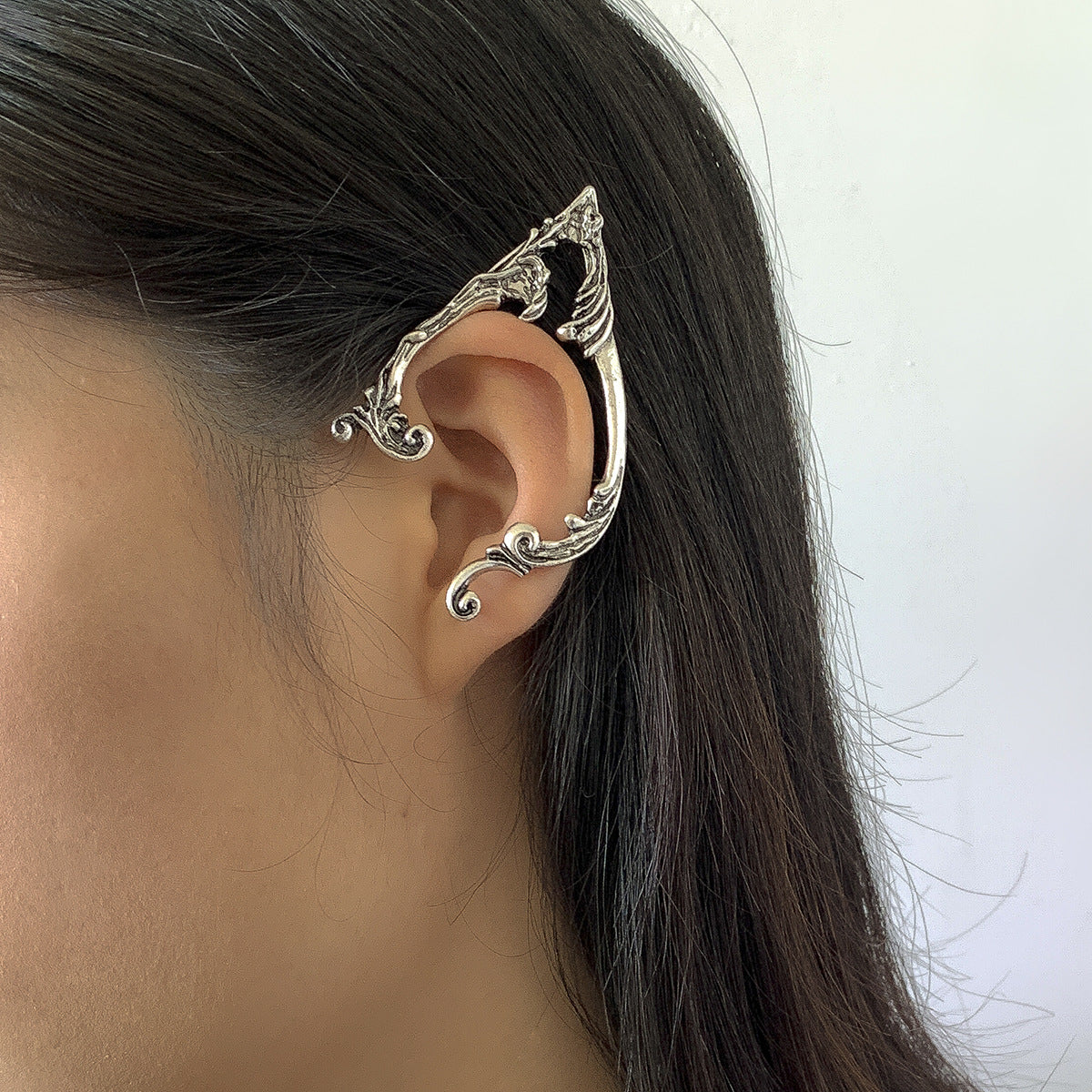 Minimalist Geometric Rhinestone Plated Alloy Ear Cuff for Women