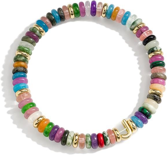 Bohemian Sweet Natural Gemstone Letter Beaded Bracelet for Women