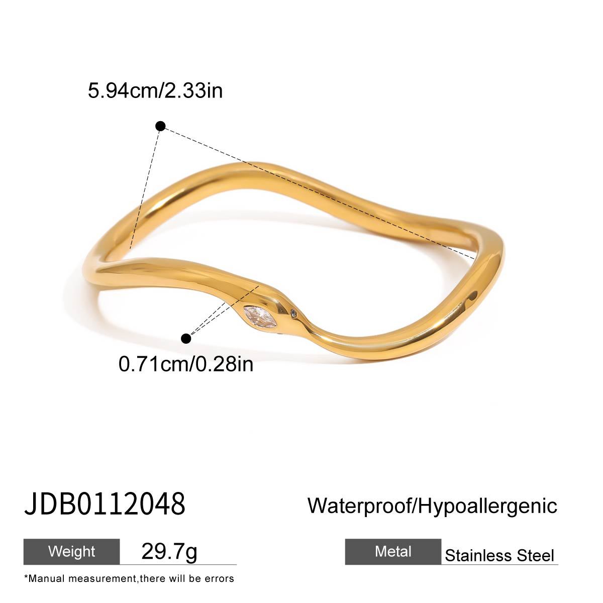 Snake Shape Plated Stainless Steel Bracelet
