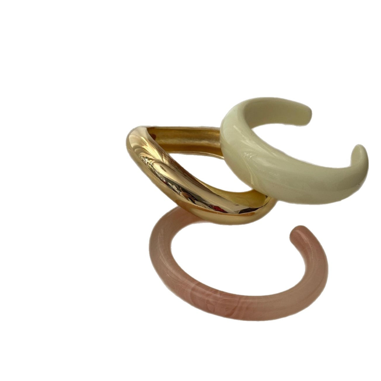 Bracciale a cerchio con gocce di resina geometriche irregolari e olio