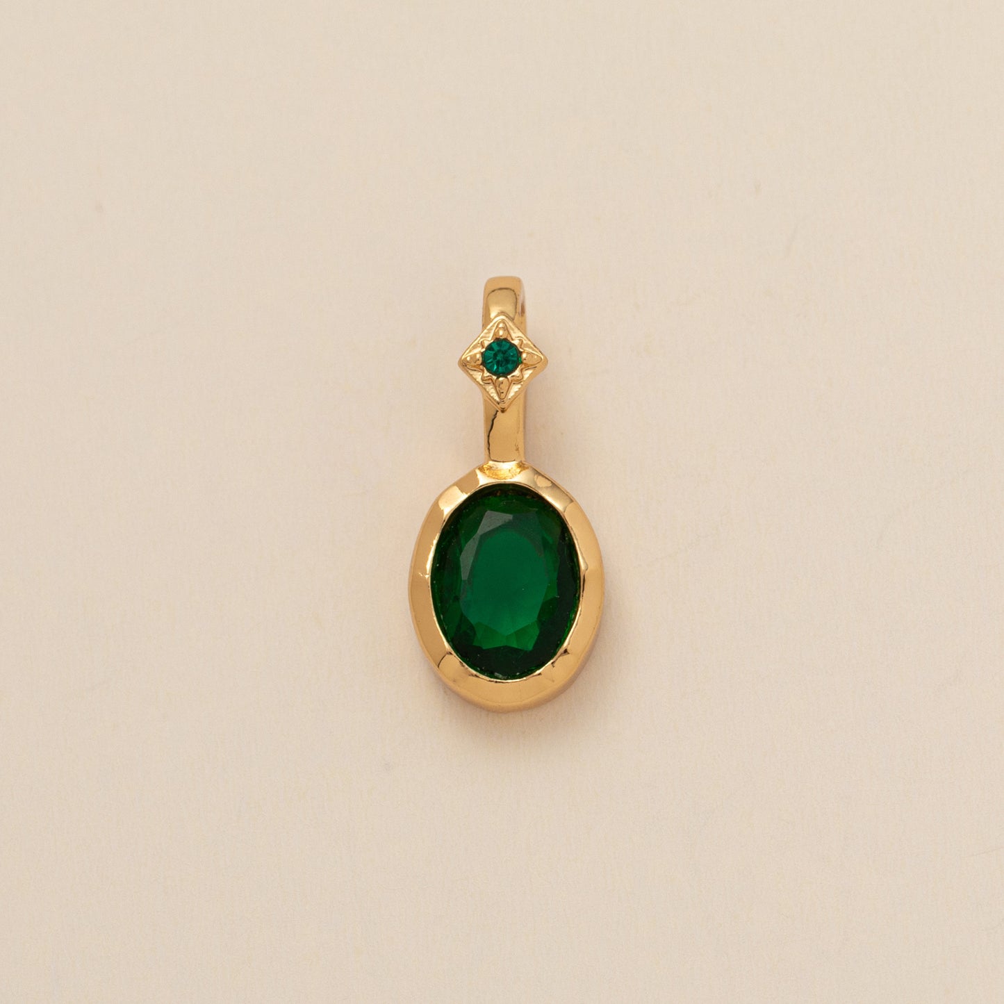 Elegant Geometric Teardrop Brass Necklace with Titanium Steel Pendant and Cubic Zirconia Inlay