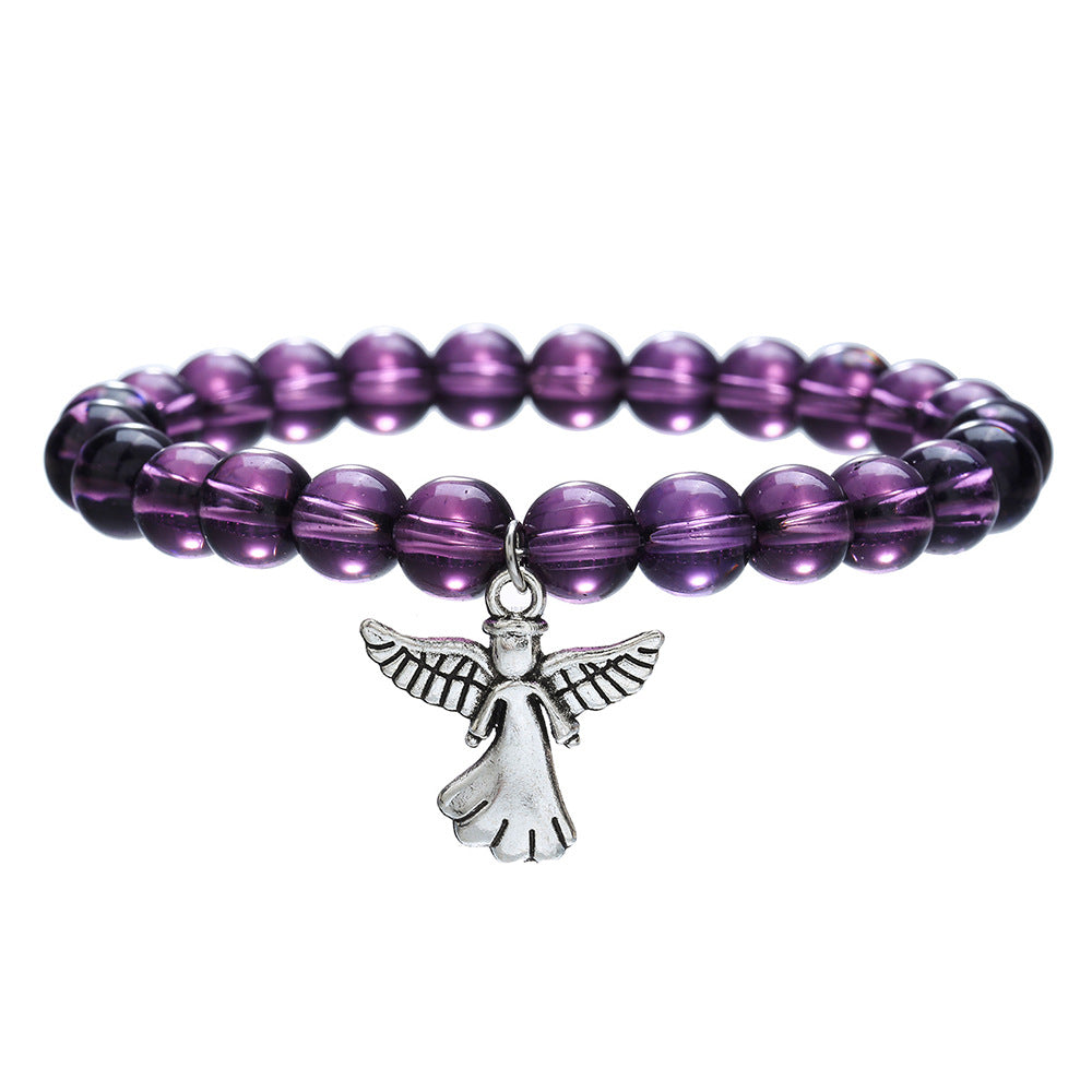Bracciale in agata in stile ametista fatto a mano per donne e uomini, gioielli unisex alla moda da pendolare, regalo per madri, amici, coppie e souvenir di viaggio