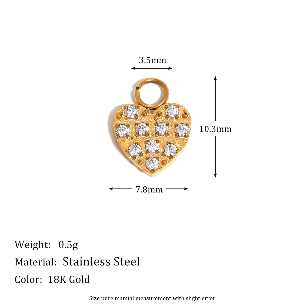 Fashionable Angel Key Heart Pendant in Stainless Steel with 18K Gold Plating for Women
