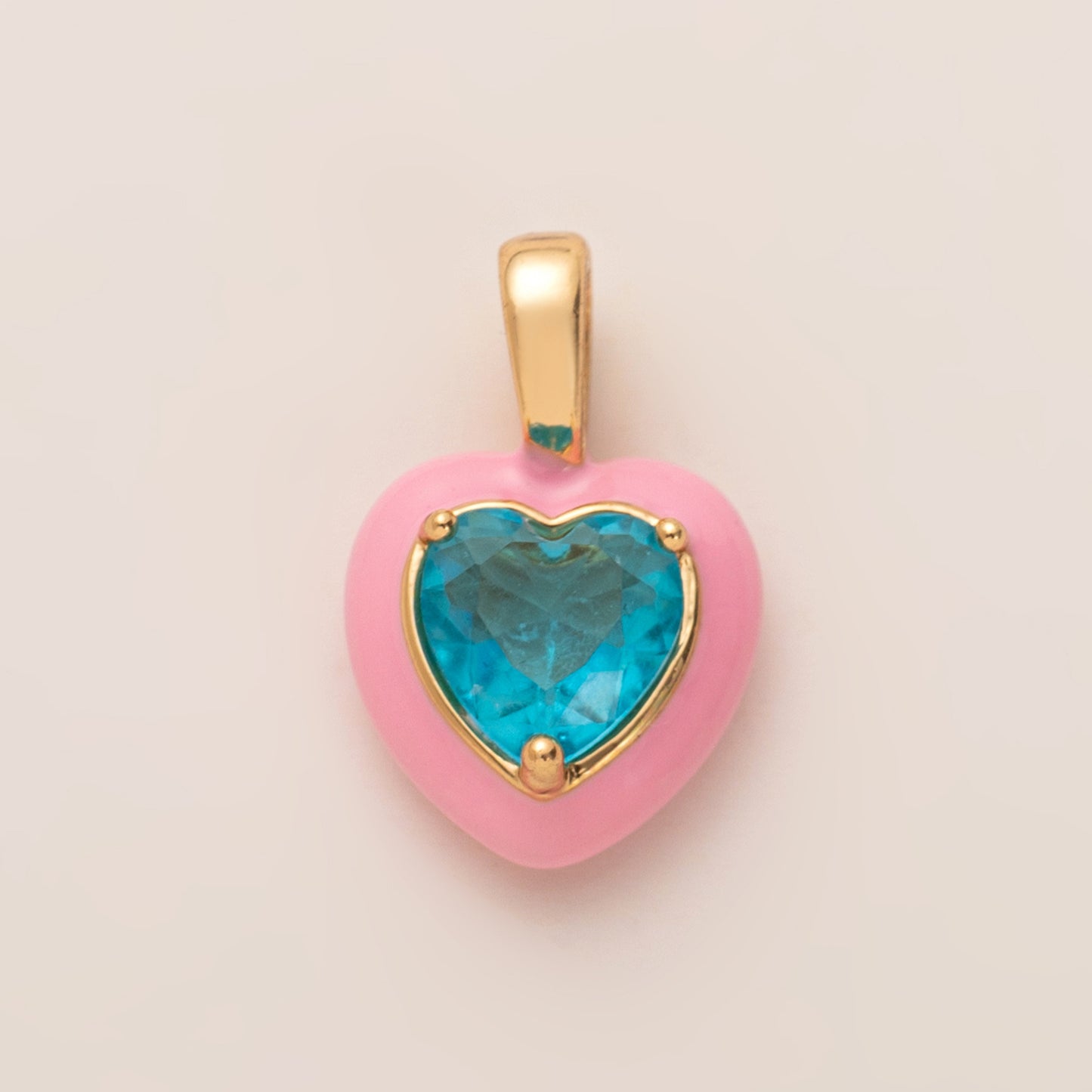 Vintage 14K Gold Plated Brass Heart Star Charm Bar with Ball Chain