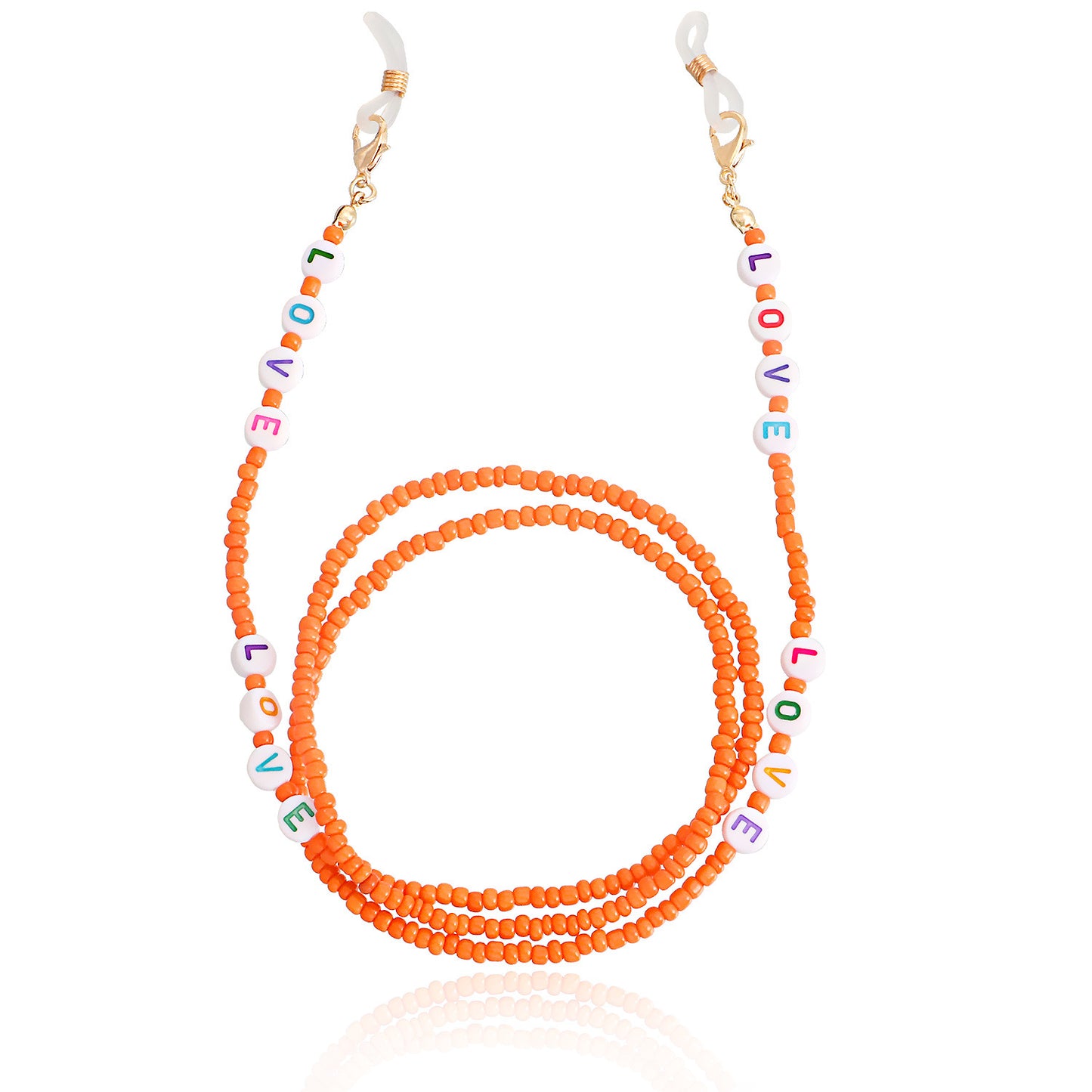 Bohemian Solid Color Letter Glass Beads Eyeglass Chain for Women