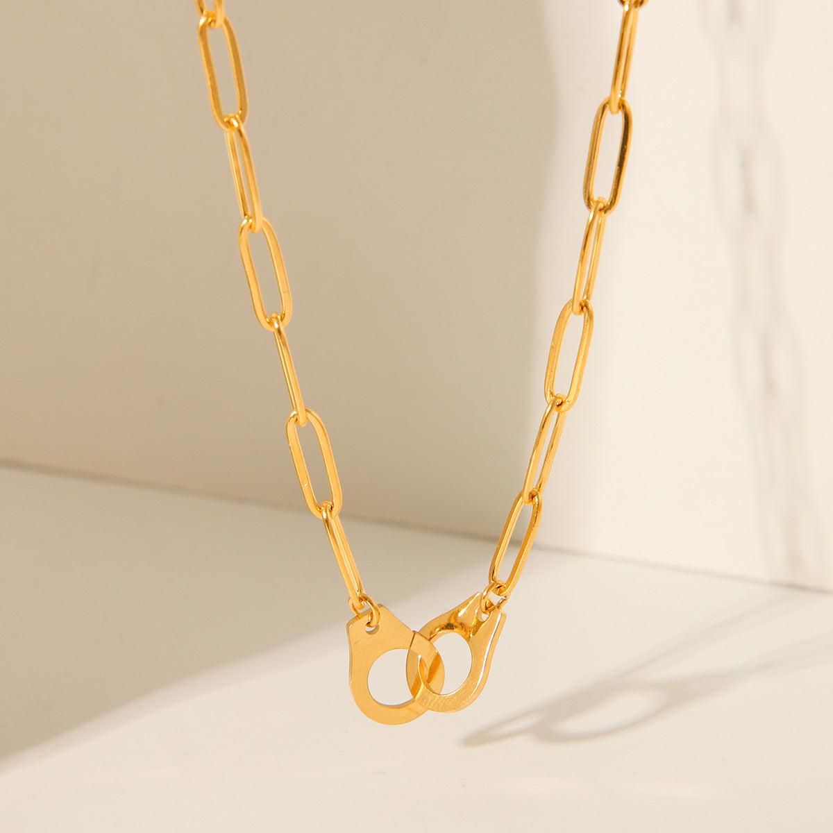 Minimalist Cross Pendant Necklace in Stainless Steel with Plated Finish for Women