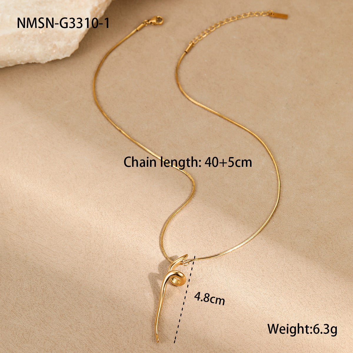 Collar minimalista de acero de titanio geométrico con acabado chapado para mujer, cadena de clavícula a la moda