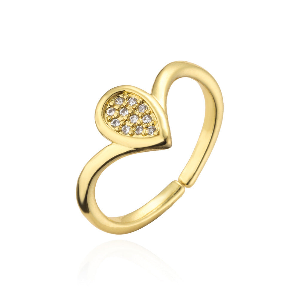 Minimalist Geometric Gold Plated Brass Ring for Women
