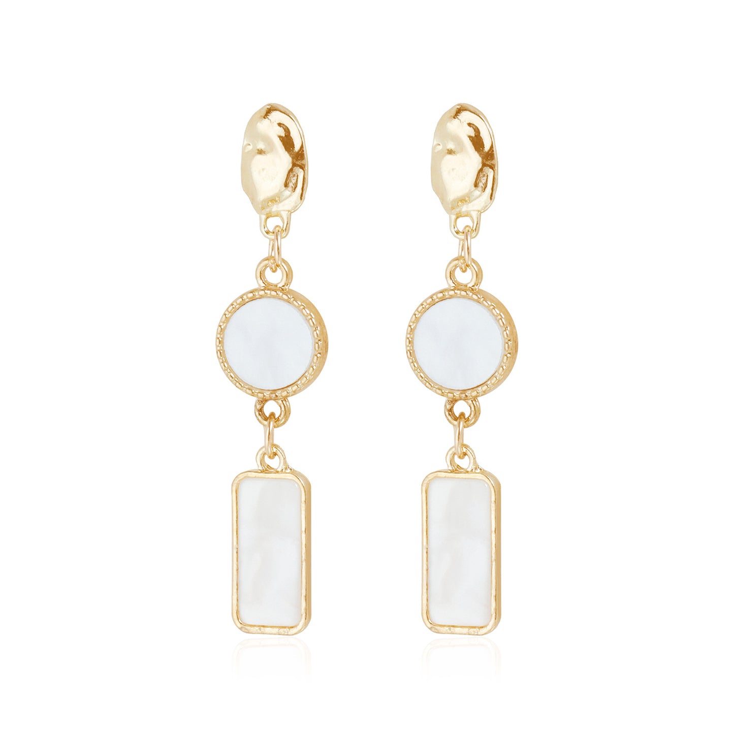 Vintage Geometric Round Rhinestone Inlay Zinc Alloy Earrings for Women