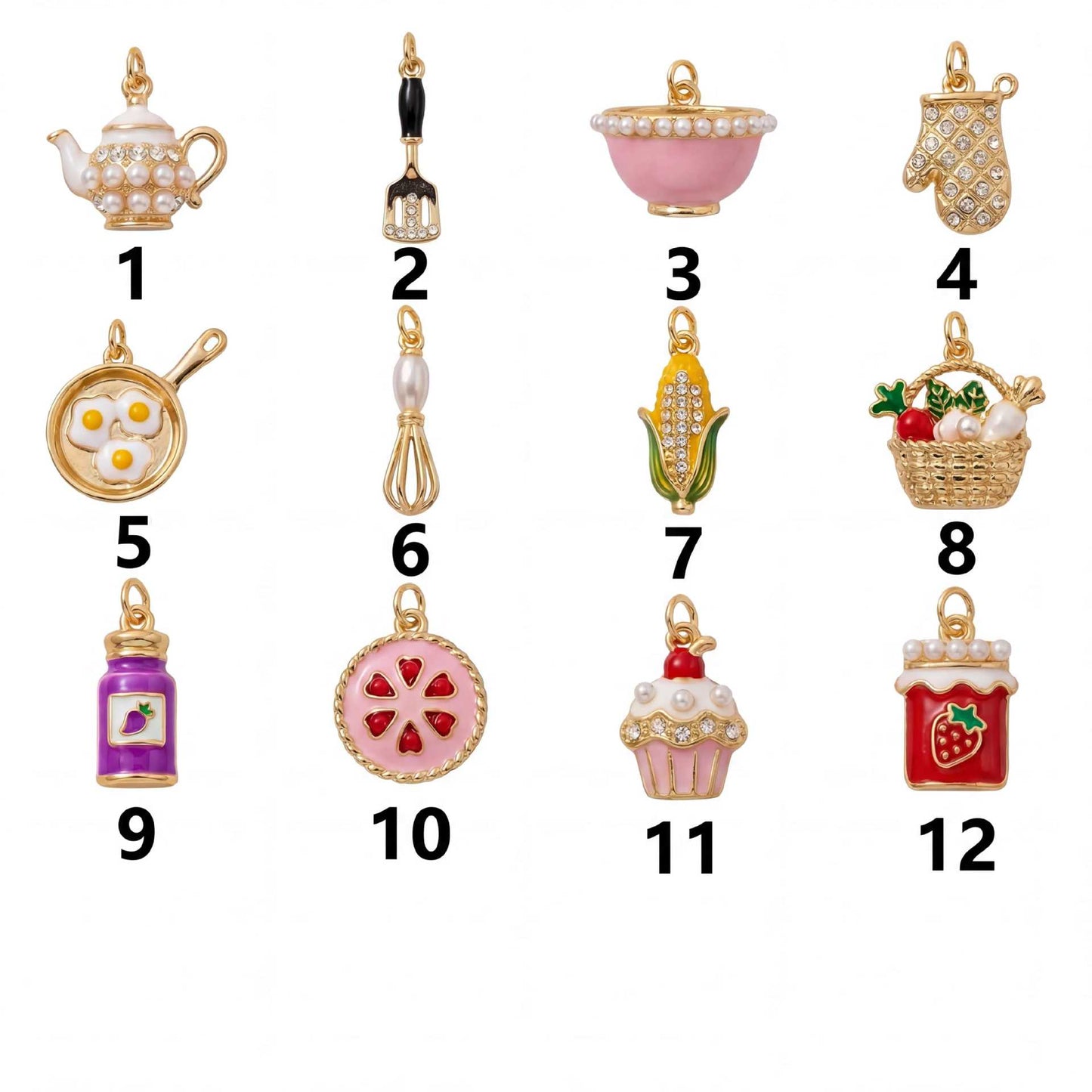 Vintage 18K Gold Plated Brass Drip Oil Cartoon Fried Egg Charm Bar Pendant for Women