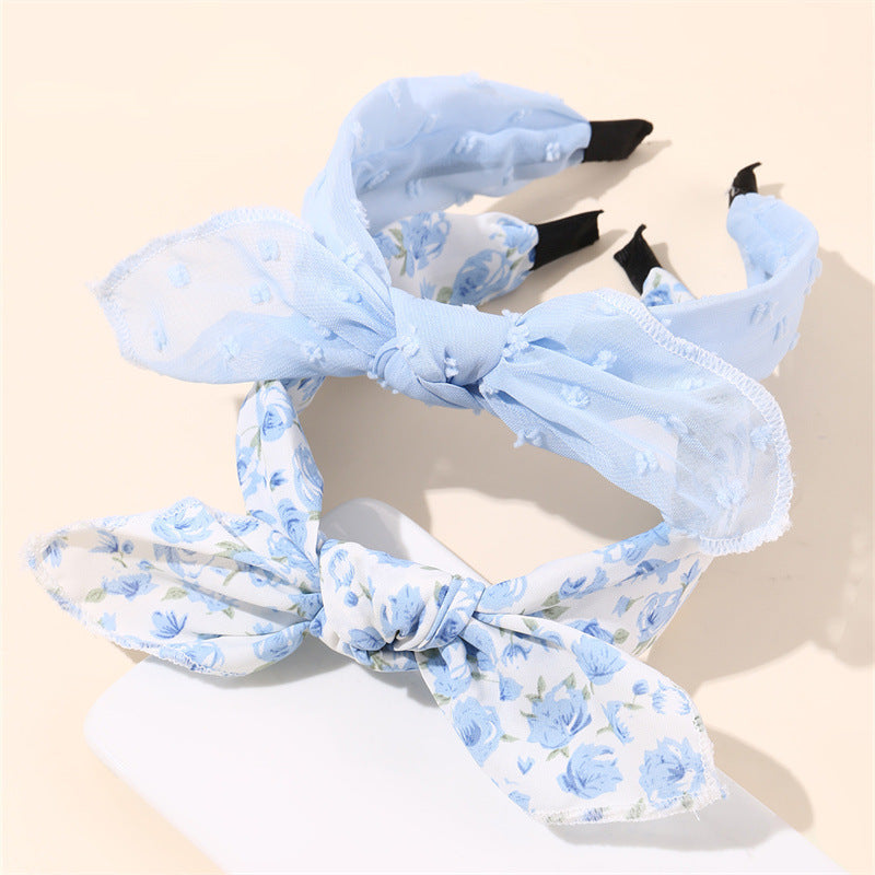 Diadema de lazo floral Sweet Autumn Winter para niñas con construcción de tela y forma geométrica