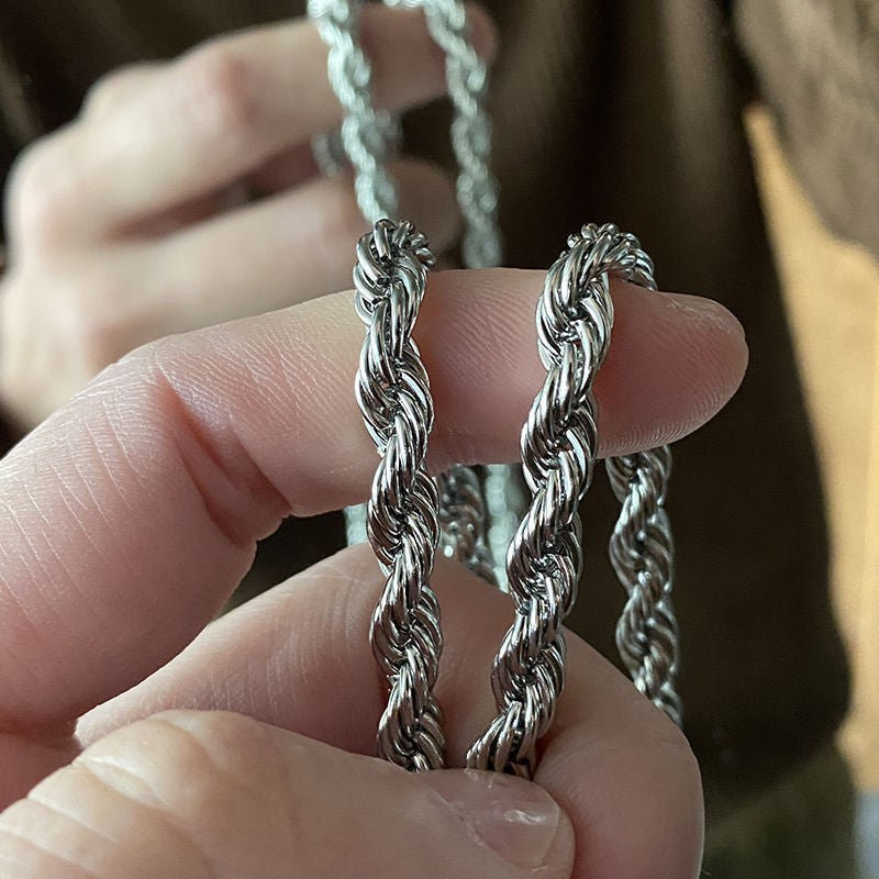 Collana unisex con ciondolo a piastrina per cane rettangolare geometrica personalizzata in acciaio al titanio