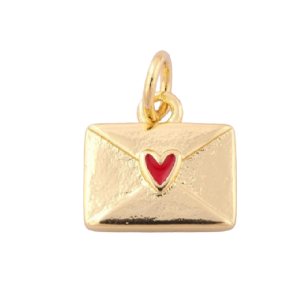 Vintage Cartoon Animal Brass 18K Gold Plated Drip Oil Pendant Charm Bar