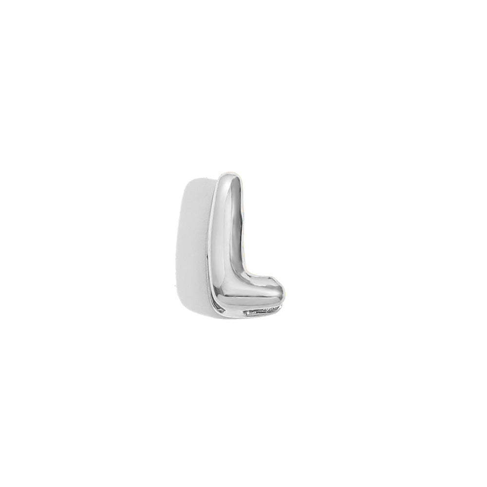 Collana Minimalista con Ciondolo a Lettera da Donna in Acciaio Inox con Placcatura in Oro 18K Design Cavo