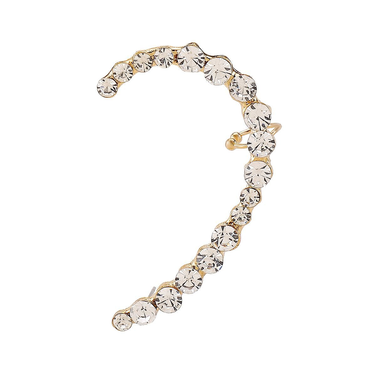 Orecchini da donna minimalisti geometrici a C in lega con intarsio di strass