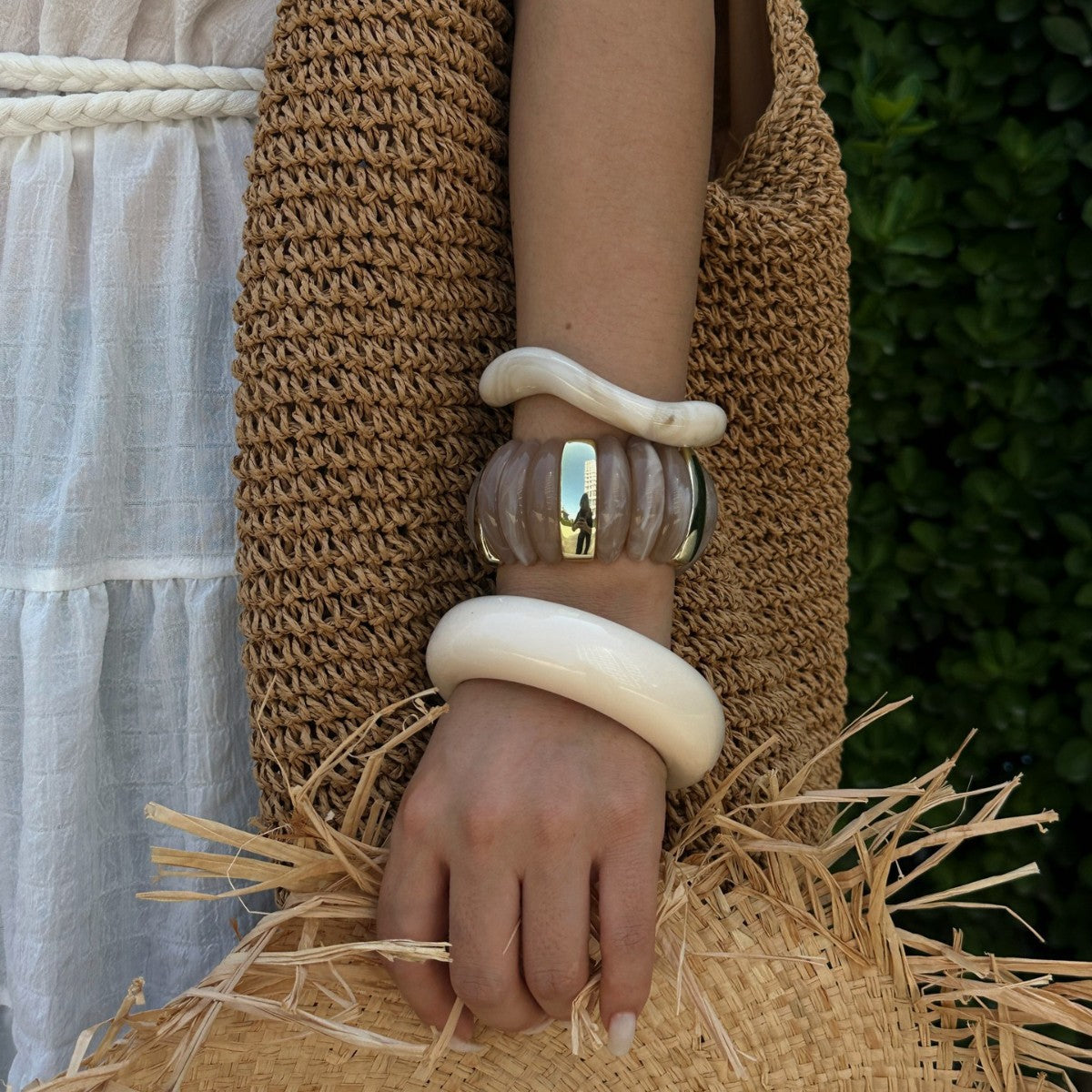 Geometric Marble Texture Resin Drip Oil Bracelet for Women