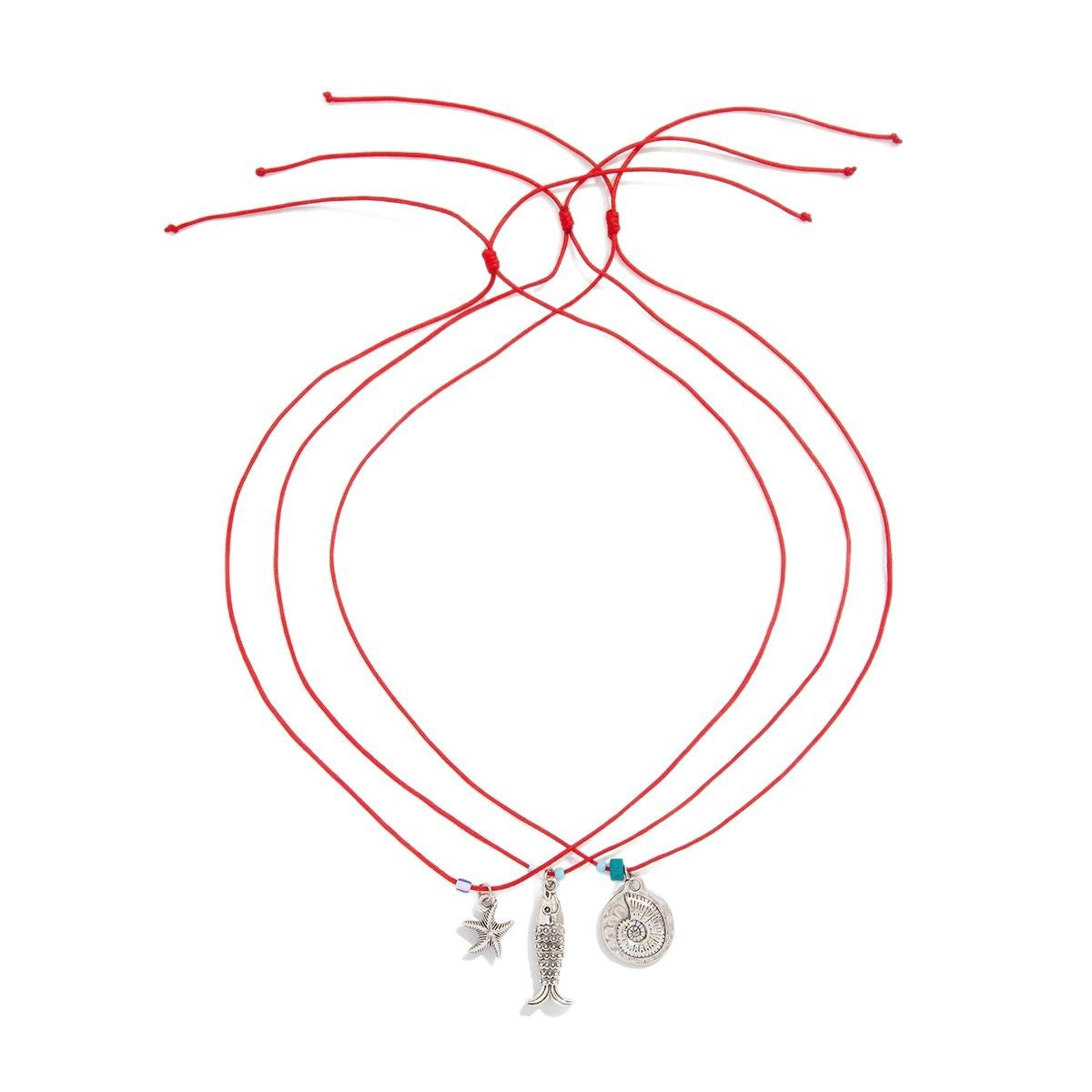 Collana Pendente a Strati con Guscio di Pesce Geometrico in Lega Placcata Ottone con Catenina per Donna