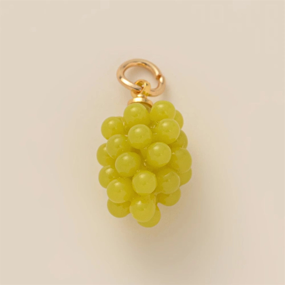 Minimalist Colorful Metal Plated Keychain with Heart Teardrop and Avocado Charms