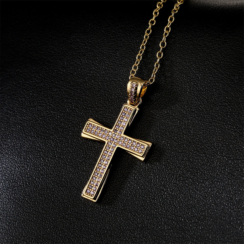Collana con Ciondolo Geometrico Vintage da Donna con Base in Rame Placcata Oro 18K e Intarsi in Zirconi Colorati