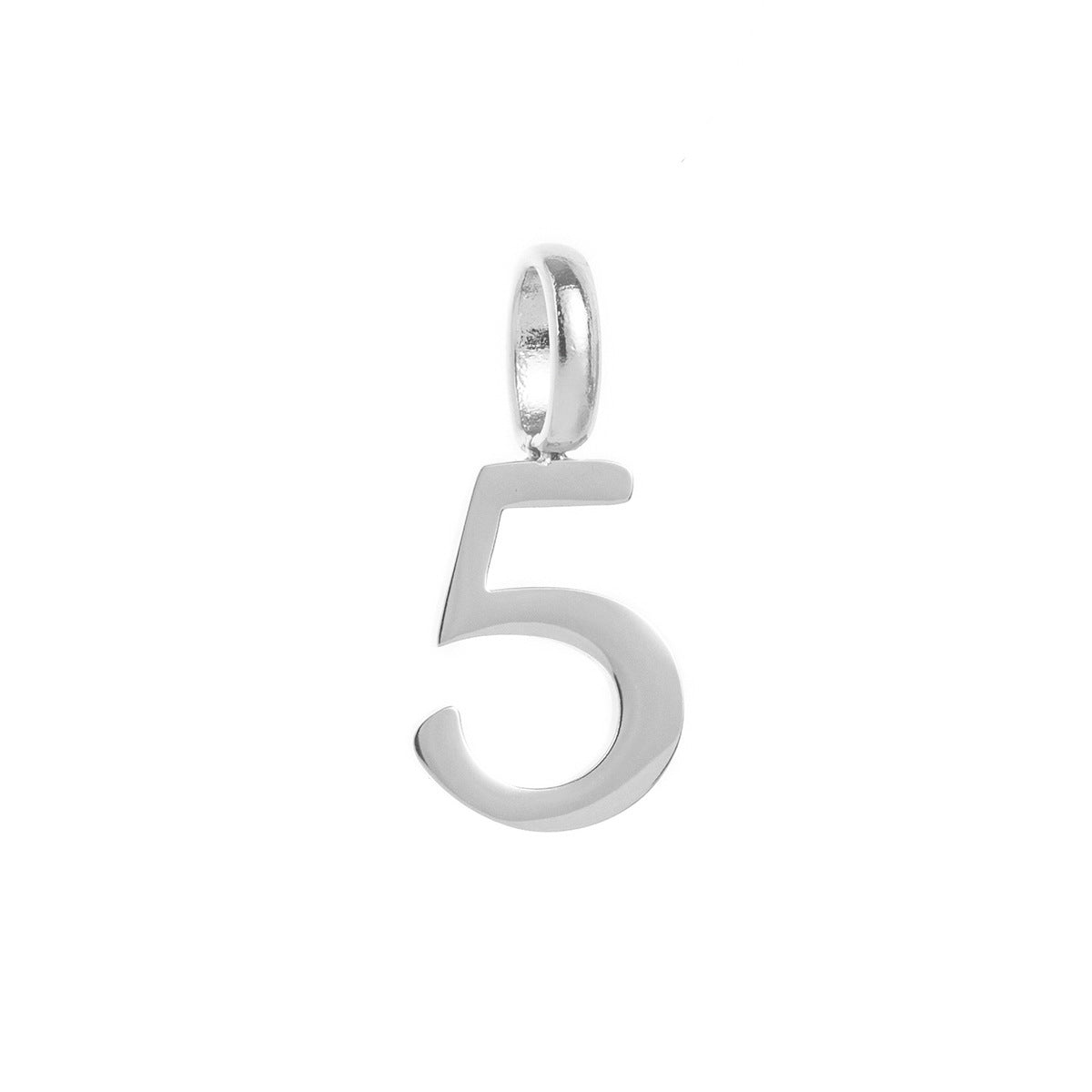 Minimalist 18K Gold Plated Titanium Steel Number Charm Bar
