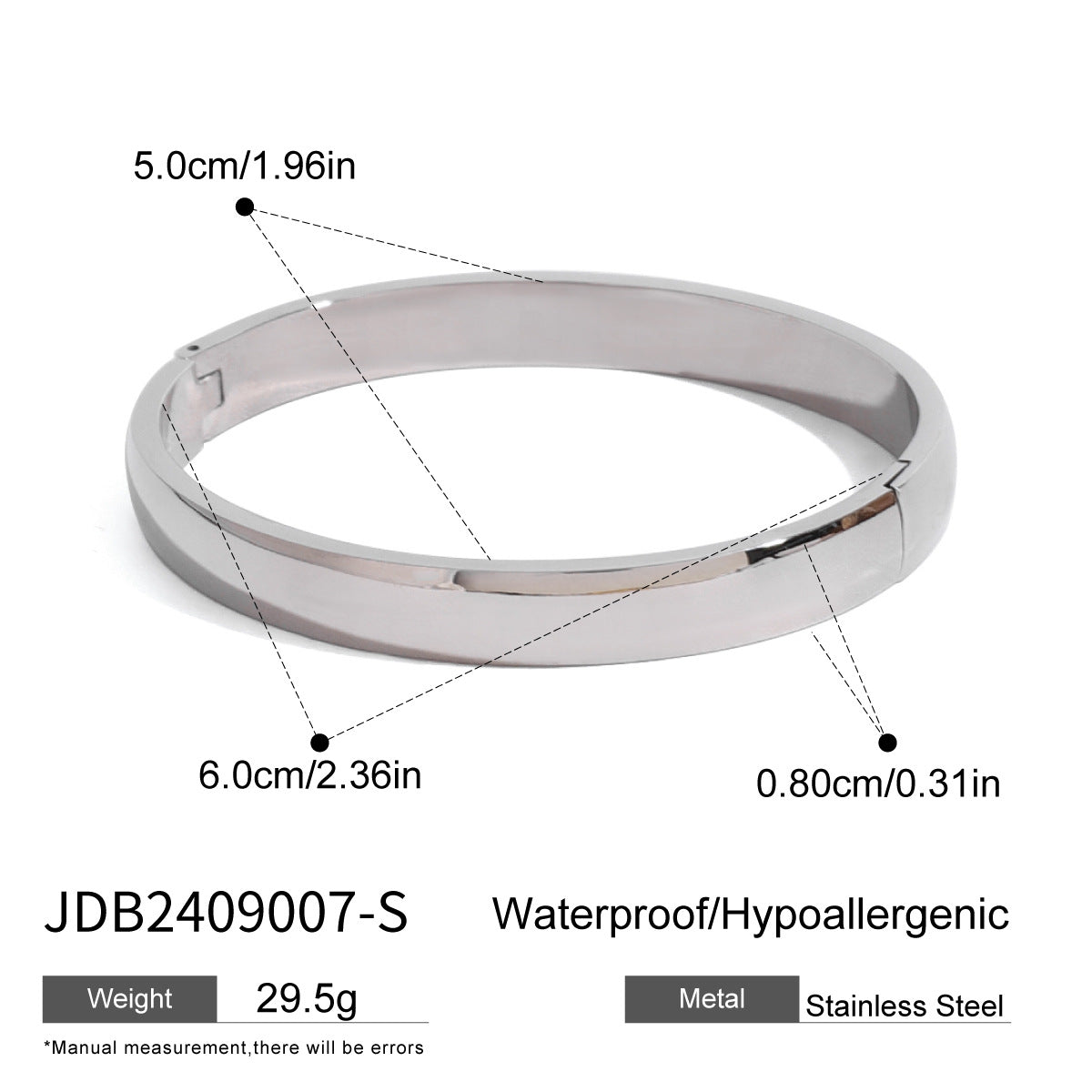 Brazalete Minimalista Geométrico de Acero Inoxidable Galvanizado para Mujer y Hombre