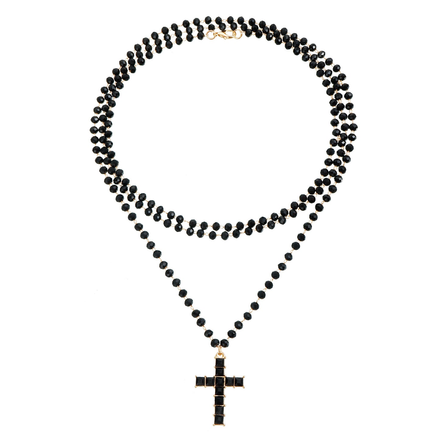 Dark Feminine Cross Pendant Necklace for Women Alloy Geometric Shape with Plated Finish Fashion Clavicle Chain