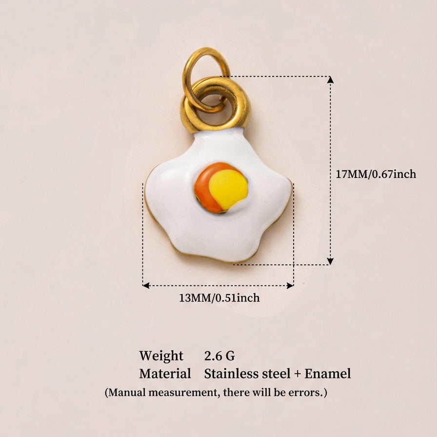 Minimalist Geometric Heart Floral Drip Oil PVD 18K Gold Plated Titanium Steel DIY Charm Bar Pendant 9g