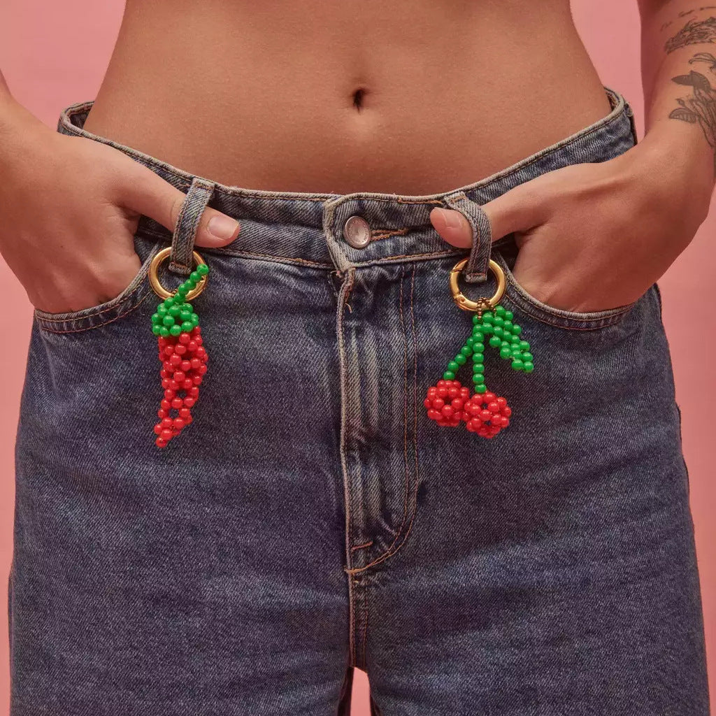 Barra con Charm a Sfera Vintage Placcata Oro 18K in Lega, Serie Frutta