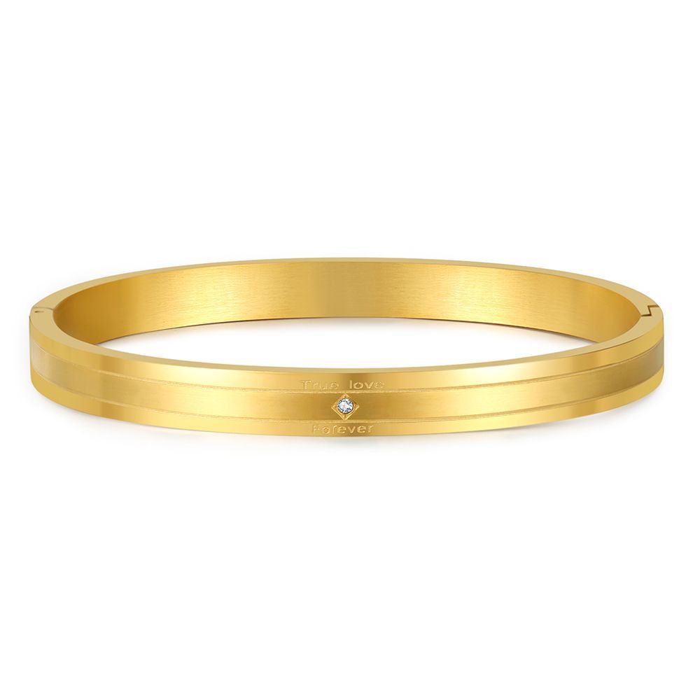 PVD Stainless Steel Round Geometric Bracelet True Love Couple Gift
