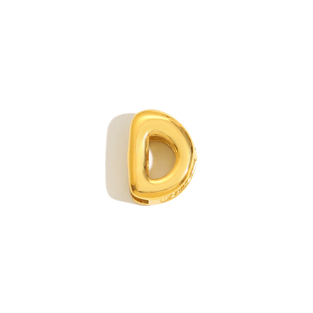 Collana Minimalista con Ciondolo a Lettera da Donna in Acciaio Inox con Placcatura in Oro 18K Design Cavo