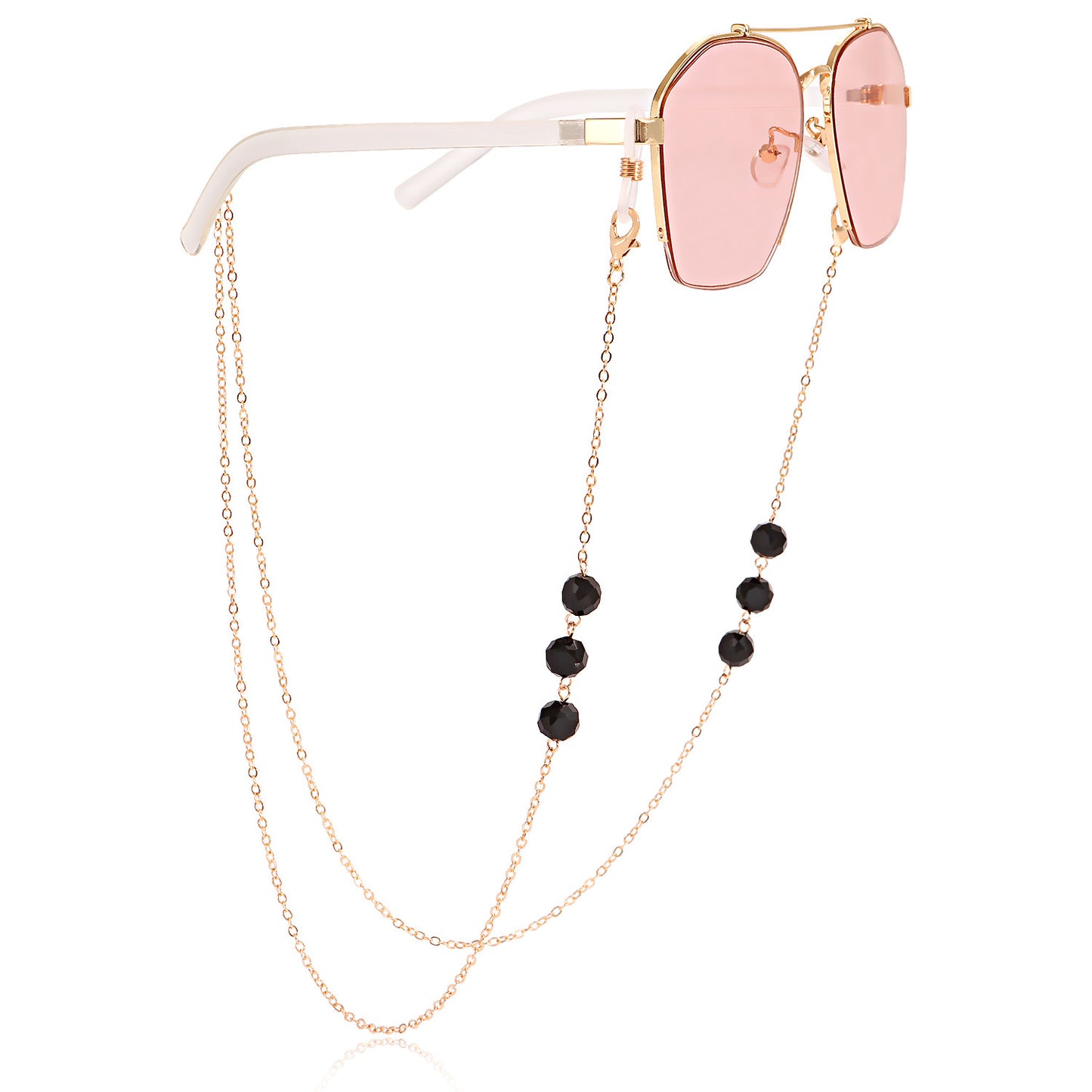 Crystal Inlay Alloy Mask Chain and Glasses Lanyard
