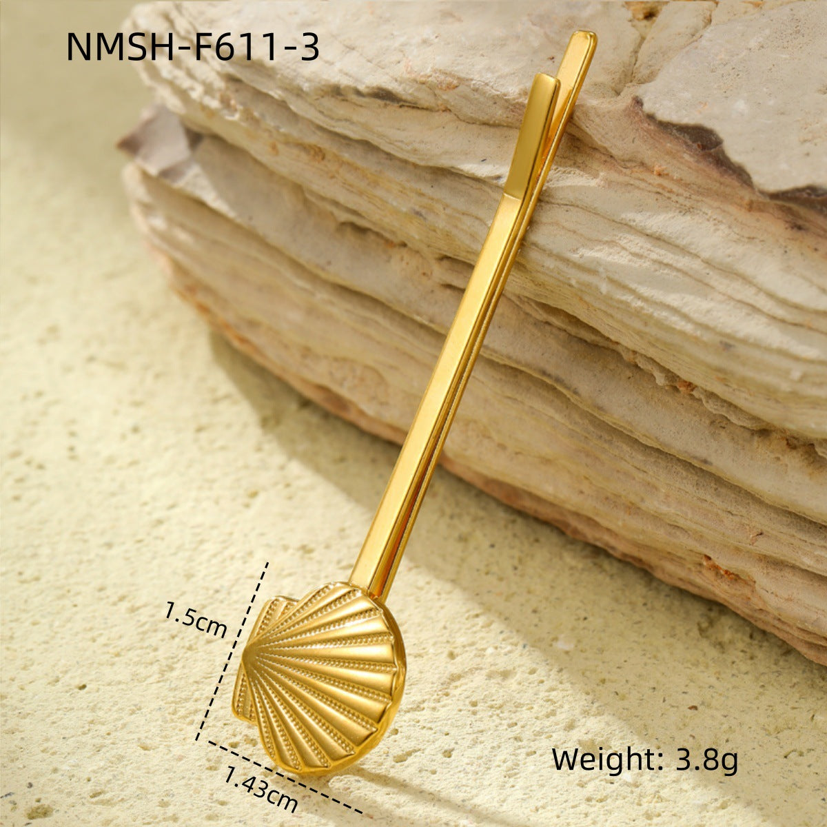 Fashionable Minimalist Shell-Shaped Stainless Steel Hair Clip with Pearl Inlay for Women